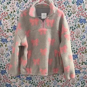 Women's Gray and Pink Fleece Jacket